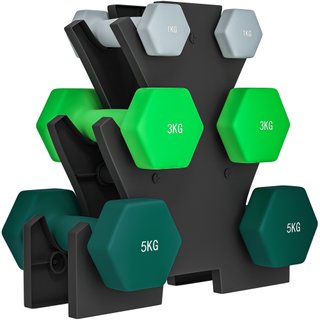 Kit Pesi Esagonali 18 kg Totali Supporto Incluso