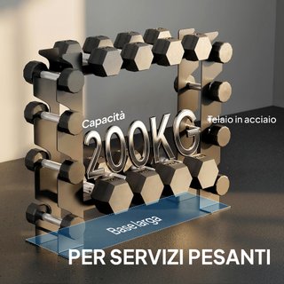 Rastrelliera Porta Manubri a 4 Livelli in Acciaio