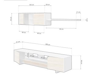 Mueble TV Nórdico 200x41 cm