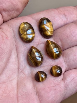 Lotto 6 cabochon occhio di tigre naturale