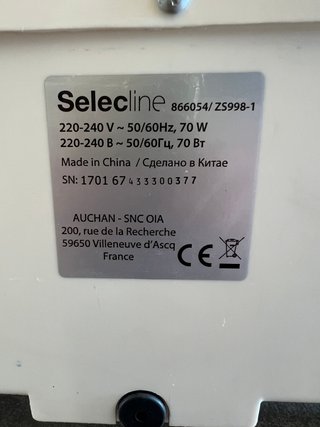 Ventilador Selecire Blanco y Gris