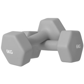 Set 2 Manubri Esagonali da 2x6 kg Metallo Grigio