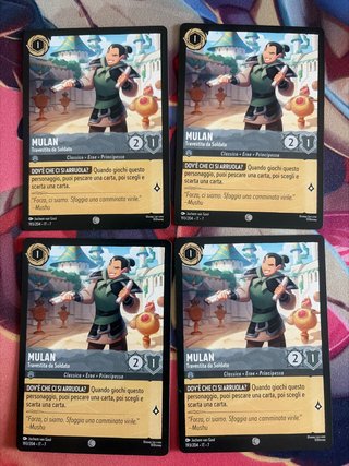 Mulan Travestita da Soldato x4 Carte Disney Lorcan