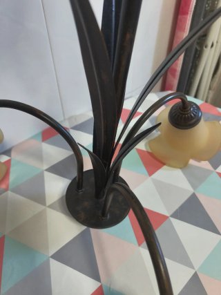 Lámpara techo estilo flores metal