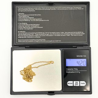 Cadena Oro 18K, Forzada, 4.20gr, 55cm