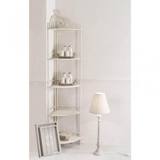 Scaffale Etagere Angolare 5 Ripiani Ferro Bianco