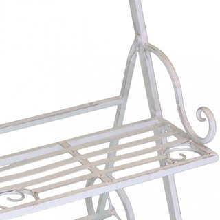 Portapiante 3 Ripiani Etagere Bianco in Metallo