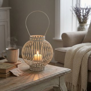 Portacandele Decorativo da Appendere Ferro Bianco