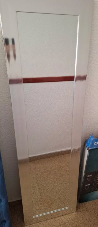 Espejo de cuerpo entero plateado