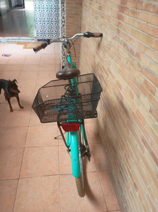 Bicicleta Urbana Turquesa con Cesta