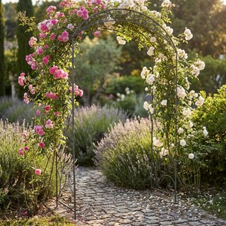 Arco da Giardino Decorativo Bianco Anticato 230cm