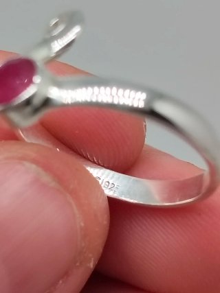 Anillo Plata 925 con Rubi Ajustable