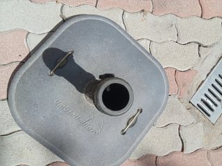 Ombrellone da giardino rosso e grigio