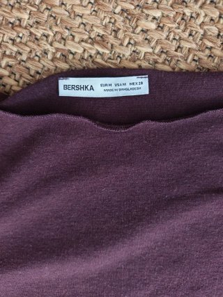 Camiseta manga larga morada fruncida