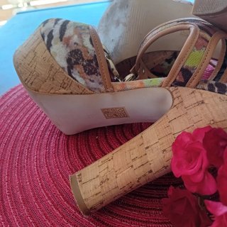 Sandalias Guess Tacon Animal Print Nuevas