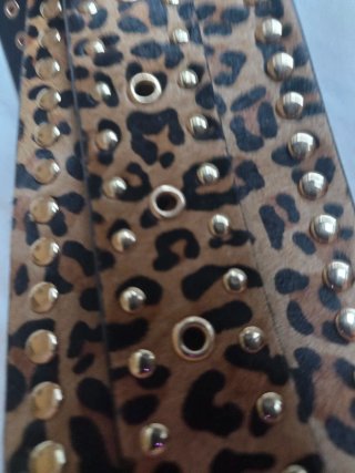 Cinturón Fajín Zara Animal Print Tachuelas Doradas
