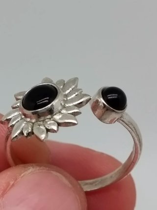 Anillo Plata 925 y Onix Ajustable