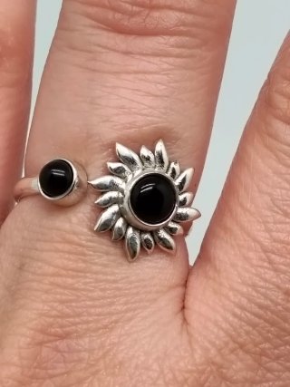 Anillo Plata 925 y Onix Ajustable