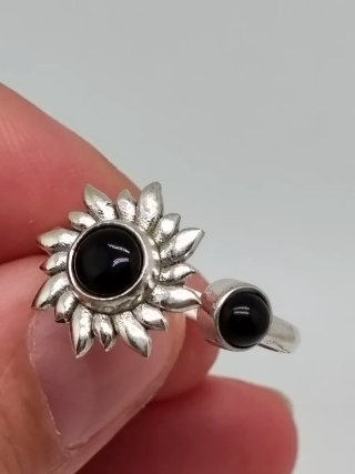 Anillo Plata 925 y Onix Ajustable