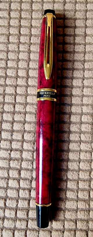Pluma Waterman Expert II marmolado rojo y oro