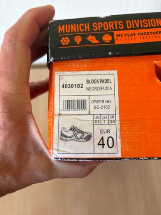 Zapatillas pádel Munich negras y rosas talla 40