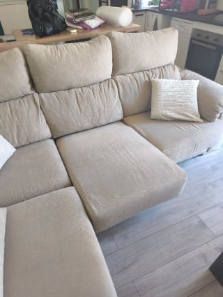 Sofá modular beige de tela
