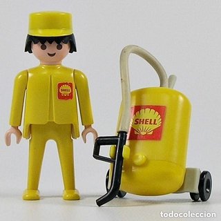 Playmobil Mecánico Surtidor Shell Amarillo