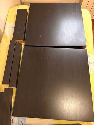 Mesas auxiliar Lack Ikea marrón negro lote de dos