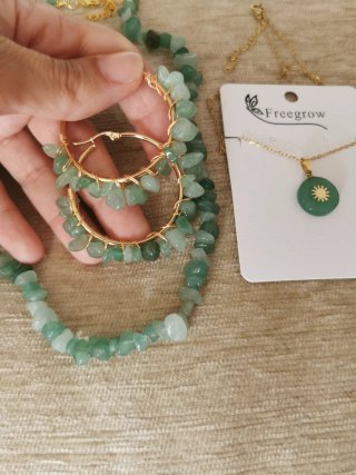 Conjunto Joyas Aventurina y Oro Freegrow