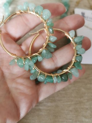 Conjunto Joyas Aventurina y Oro Freegrow