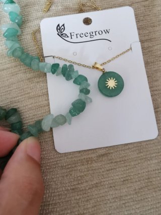 Conjunto Joyas Aventurina y Oro Freegrow