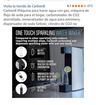 Carbon8 - Máquina Agua con Gas + Filtro