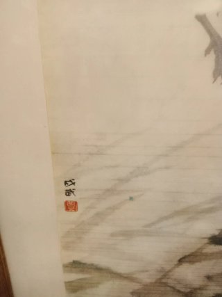 Litografía antigua de un ganso