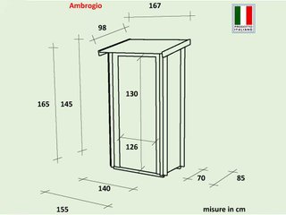Caseta Jardín Madera 155x85x165 cm