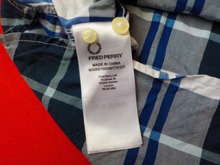 Camisa Fred Perry Cuadros Azul Talla XL