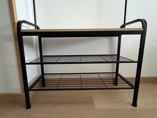 Perchero banco zapatero metal madera