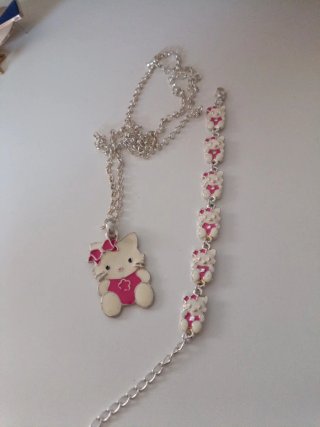 Conjunto Hello Kitty collar y pulsera