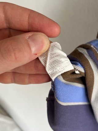 Polo Lacoste Rayas Azul y Marrón
