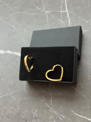 Orecchini Cuore Argento 925 Dorato