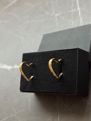 Orecchini Cuore Argento 925 Dorato