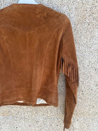 Chaqueta Zara flecos ante marrón Talla XS