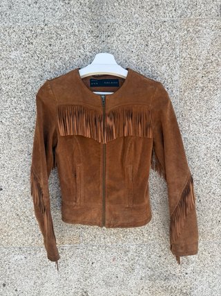 Chaqueta Zara flecos ante marrón Talla XS