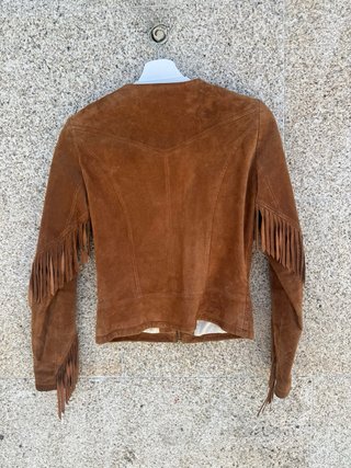 Chaqueta Zara flecos ante marrón Talla XS