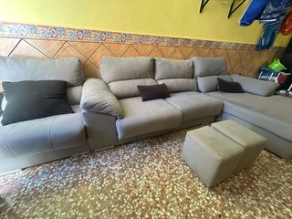 Sofá modular gris de tela