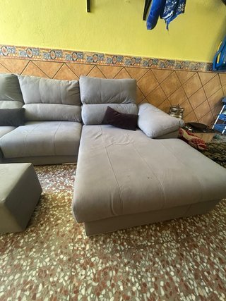 Sofá modular gris de tela
