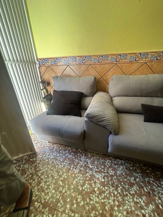 Sofá modular gris de tela