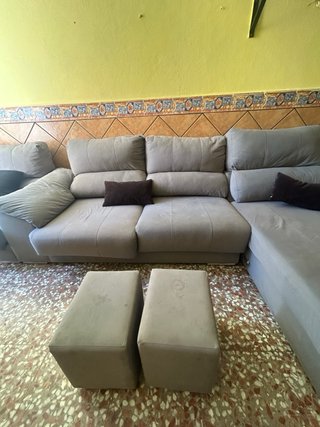 Sofá modular gris de tela