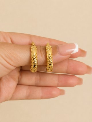Pendientes Aro Dorados Trenzados