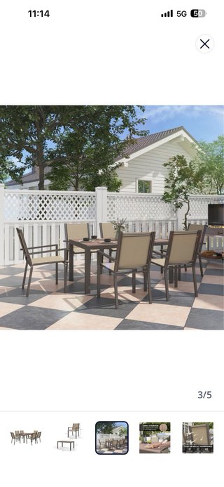 Conjunto mesa y 6 sillas comedor exterior