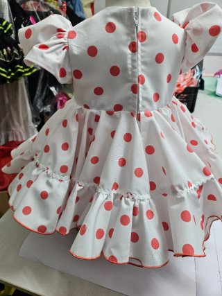 Vestido Gitana Bebé Lunares coral 9 Meses